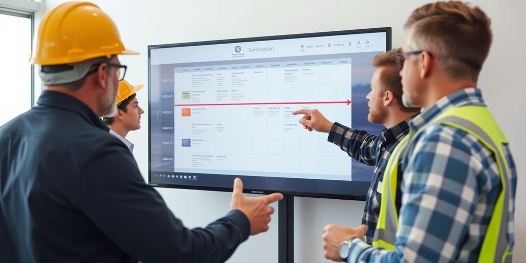 PCSS Contractors - What is CPM Schedule Manager reviewing project timeline with team